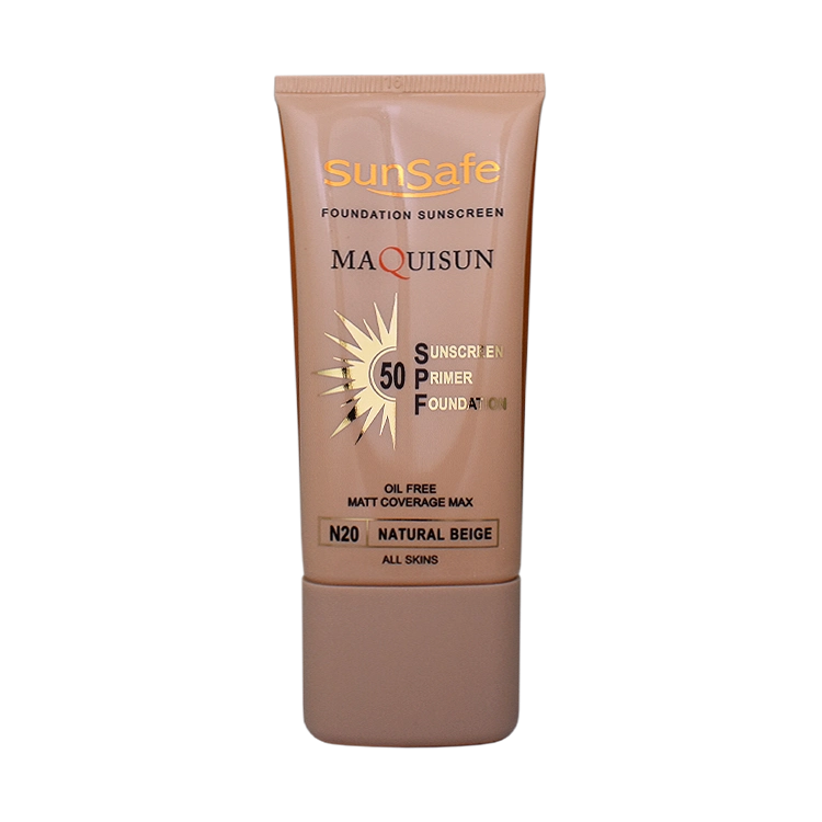کرم ضد آفتاب بژ طبیعی انواع پوست مکی سان سان سیف SPF50 شماره N20 حجم 40 میلی لیتر