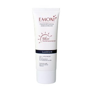 کرم ضد آفتاب بی رنگ پوست های خشک و معمولی امونی SPF50 حجم 50 میلی لیتر