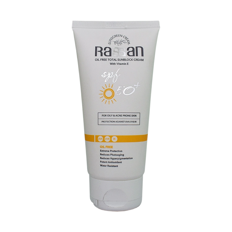 کرم ضد آفتاب بی رنگ پوست های چرب و جوشدار راسن SPF50 حجم 40 میلی لیتر