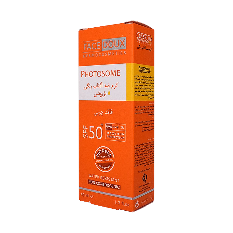 قیمت کرم ضد آفتاب بژ روشن پوست های مختلط و چرب فوتوزوم فیس دوکس SPF50 حجم 40 میلی لیتر