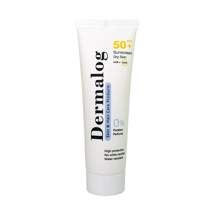 کرم ضد آفتاب بی رنگ پوست خشک درمالوگ SPF50 حجم 50 میلی لیتر