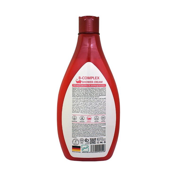خرید شامپو بدن کرمی عصاره توت وحشی و انار آدرا حجم 400 میلی لیتر