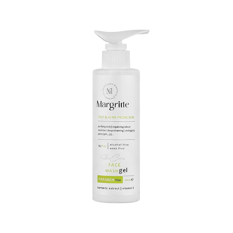 ژل شستشوی صورت پوست های چرب و مستعد جوش مارگریت حجم 200 میلی لیتر