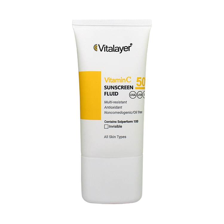 فلویید ضد آفتاب بی رنگ ویتامین سی ویتالیر حجم 50 میلی لیتر
