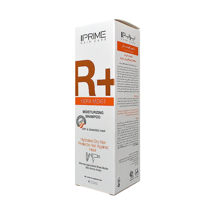 قیمت شامپو رطوبت رسان موهای خشک و آسیب دیده پرایم مدل +R حجم 250 میلی لیتر