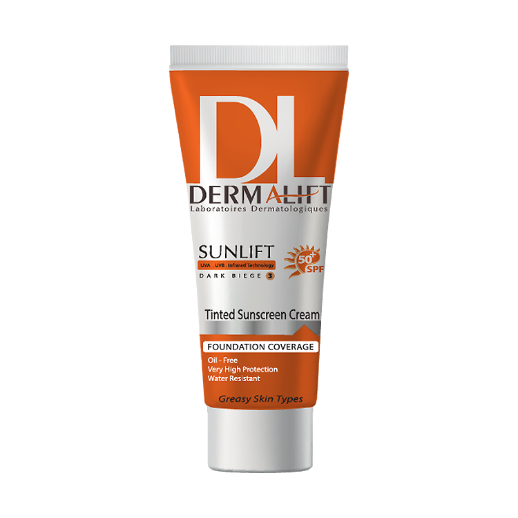 کرم ضد آفتاب بژ تیره پوست چرب سانلیفت درمالیفت SPF50 حجم 40 میلی لیتر