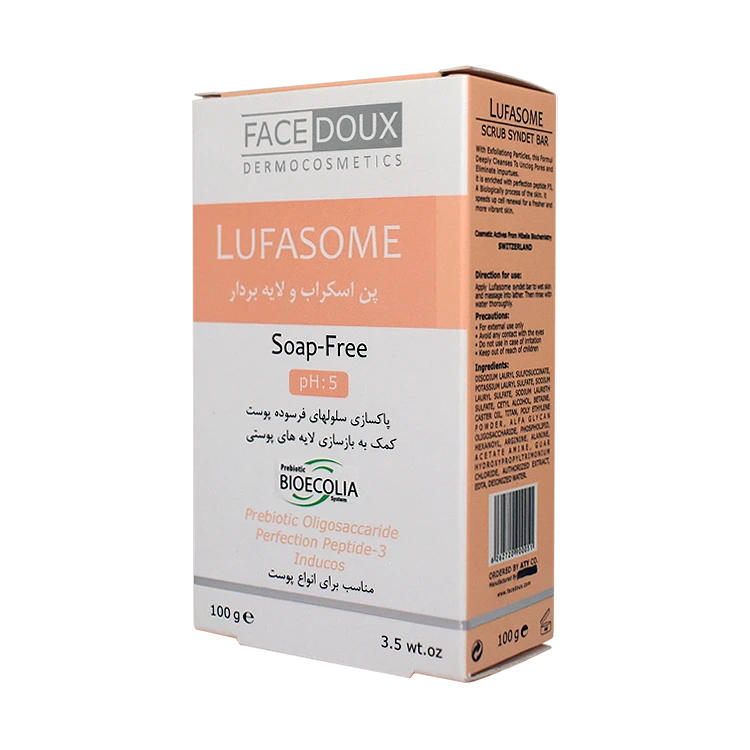 پن اسکراب و لایه بردار لوفازوم فیس دوکس وزن 100 گرم