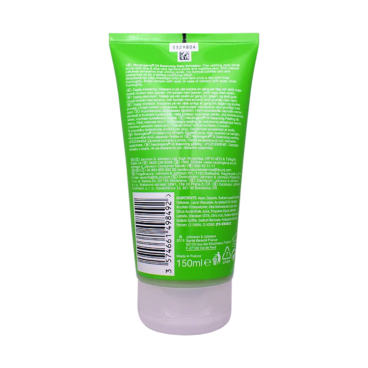خرید اسکراب صورت پوست های چرب نوتروژینا مدل Oil Balancing حجم 150 میلی لیتر