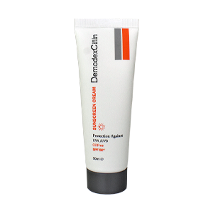 کرم ضد آفتاب بی رنگ فاقد چربی دمودکسیلین SPF50 حجم 50 میلی لیتر