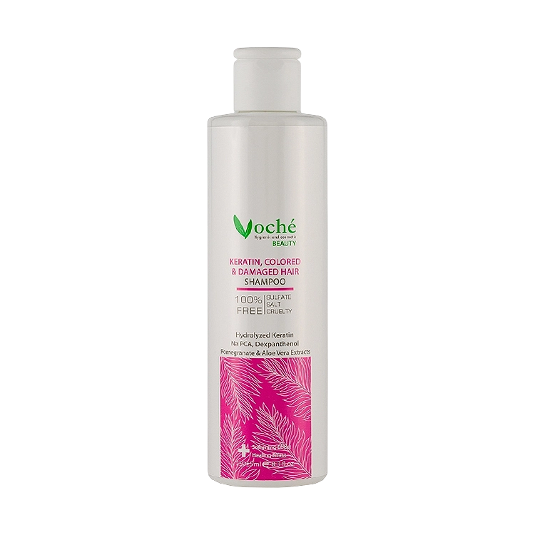 شامپو فاقد سولفات موهای رنگ شده و آسیب دیده کراتین وچه حجم 250 میلی لیتر