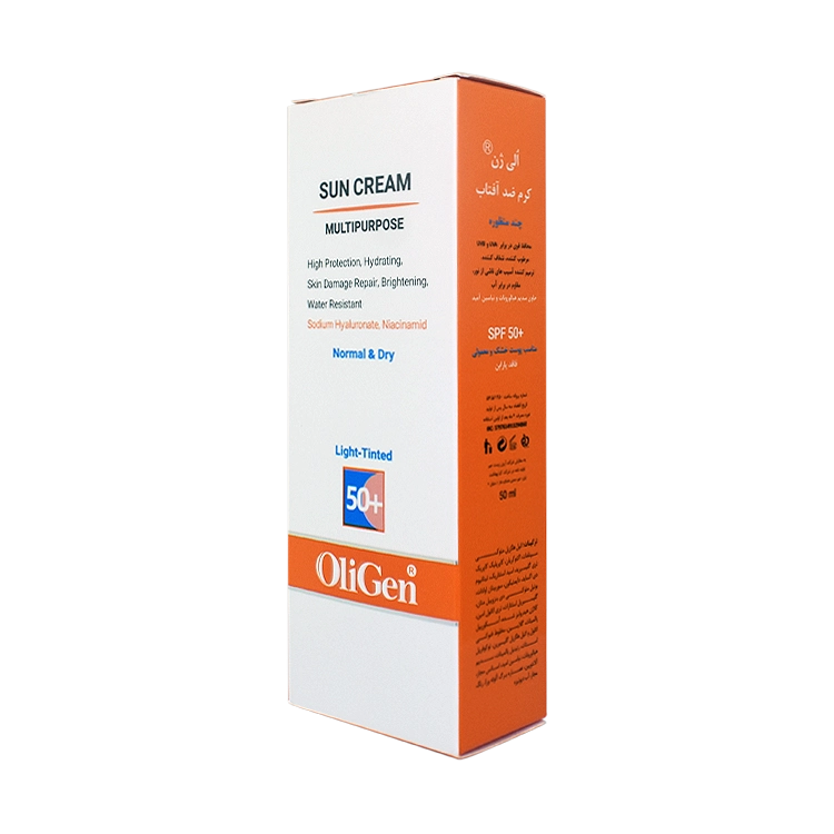 خرید کرم ضد آفتاب رنگی روشن پوست های خشک و معمولی الی ژن SPF50 حجم 50 میلی لیتر