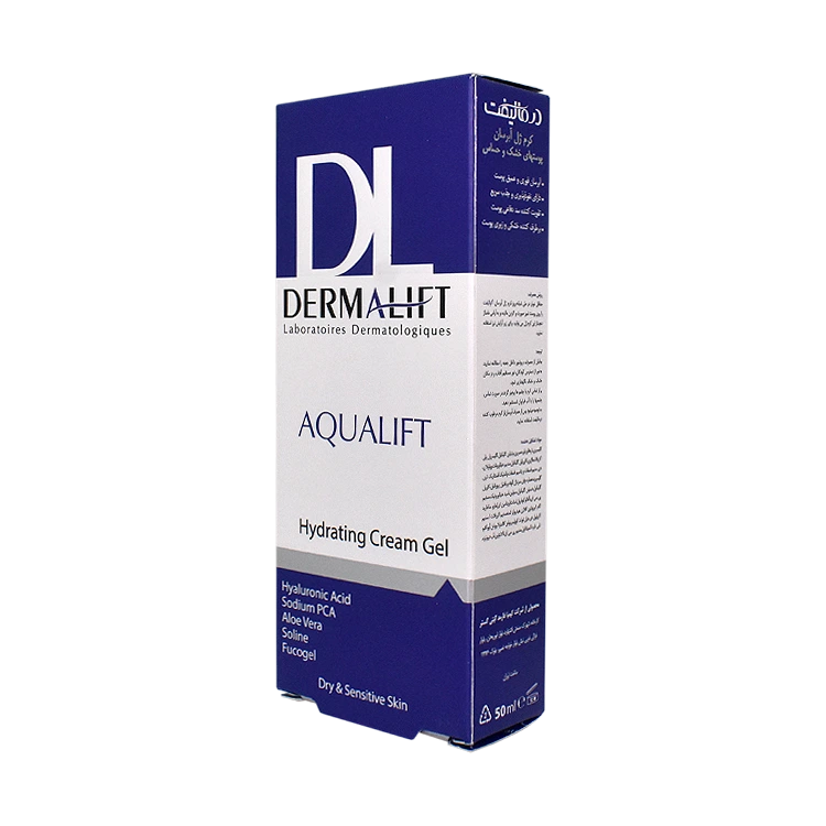 قیمت ژل کرم آبرسان پوست های خشک و حساس آکوالیفت درمالیفت حجم 50 میلی لیتر