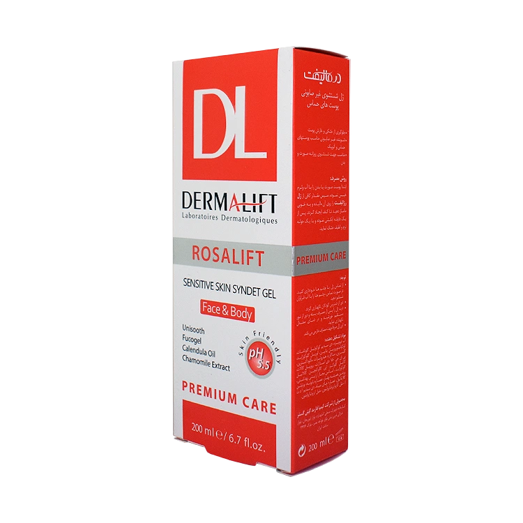 قیمت ژل شستشوی صورت پوست حساس رزالیفت درمالیفت حجم 200 میلی لیتر