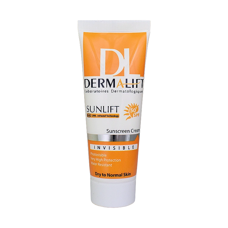 کرم ضد آفتاب بی رنگ پوست های خشک و معمولی سانلیفت درمالیفت SPF50 حجم 40 میلی لیتر