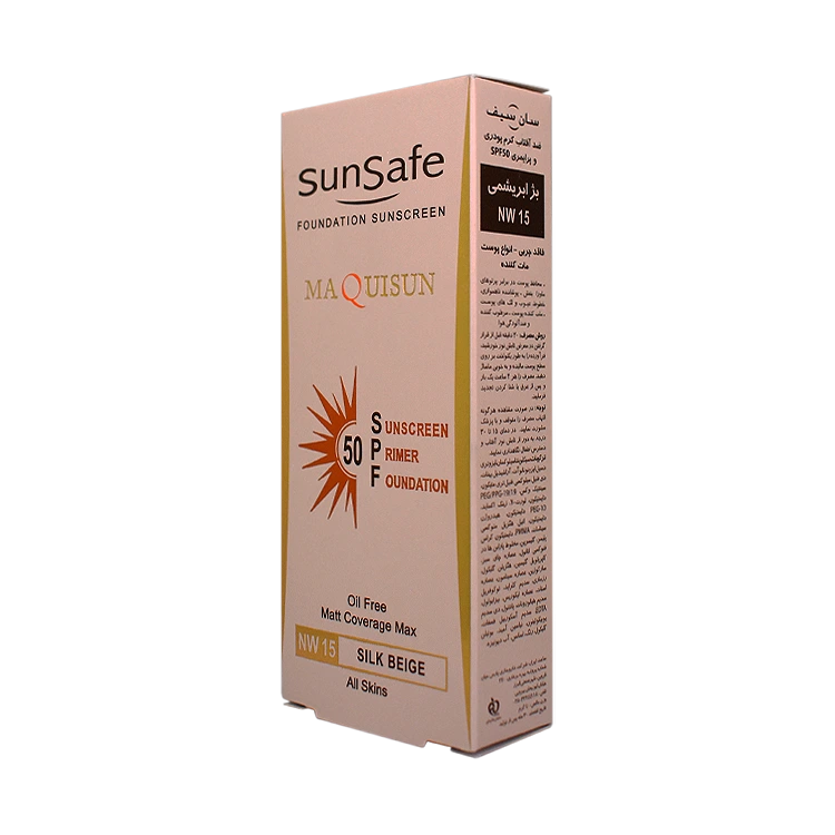 قیمت کرم ضد آفتاب بژ ابریشمی انواع پوست مکی سان سان سیف SPF50 شماره NW15 حجم 40 میلی لیتر