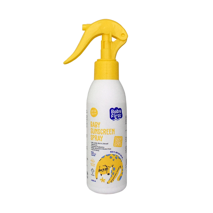 اسپری ضد آفتاب کودک پری بیوتیک بیبی فرست SPF50 حجم 150 میلی لیتر