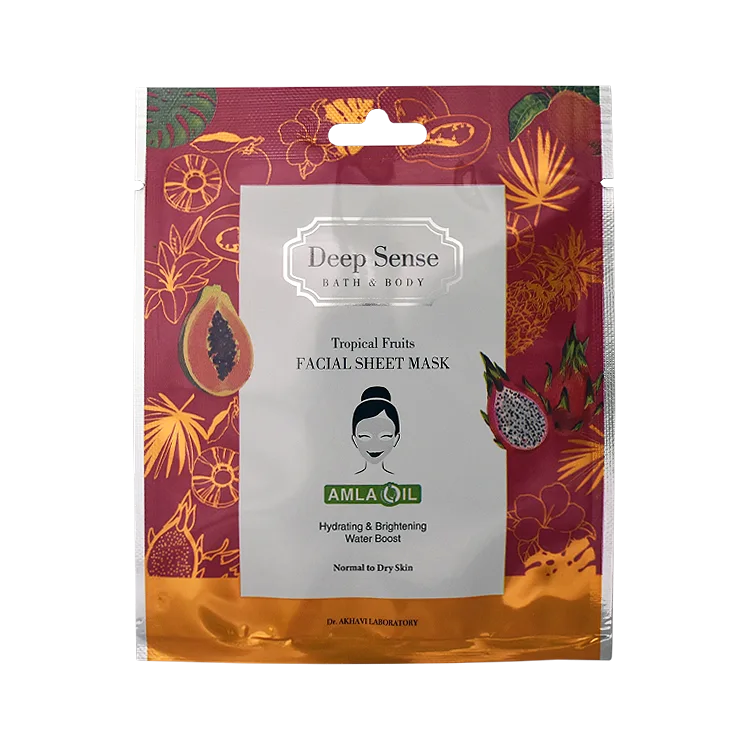 ماسک صورت نقابی پوست های خشک و معمولی میوه های استوایی دیپ سنس حجم 25 میلی لیتر