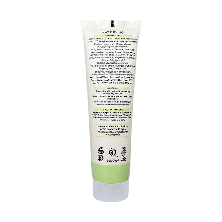 خرید ماسک خاک رس سبز صورت و گردن ژنوبایوتیک حجم 100 میلی لیتر