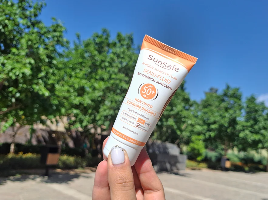 نقد و بررسی فلویید ضد آفتاب فیزیکال بی رنگ پوست های حساس سان سیف SPF50 حجم 50 میلی لیتر