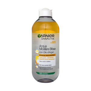 میسلار واتر دوفاز پاک کننده آرایش روغن آرگان گارنیه حجم 400 میلی لیتر