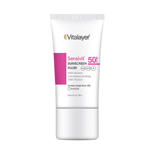فلویید ضد آفتاب بی رنگ پوست های حساس سنسی ویت ویتالیر SPF50 حجم 50 میلی لیتر