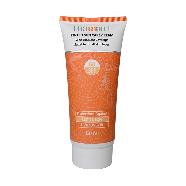 خرید کرم ضد آفتاب رنگی بژ روشن انواع پوست راسن SPF50 حجم 50 میلی لیتر