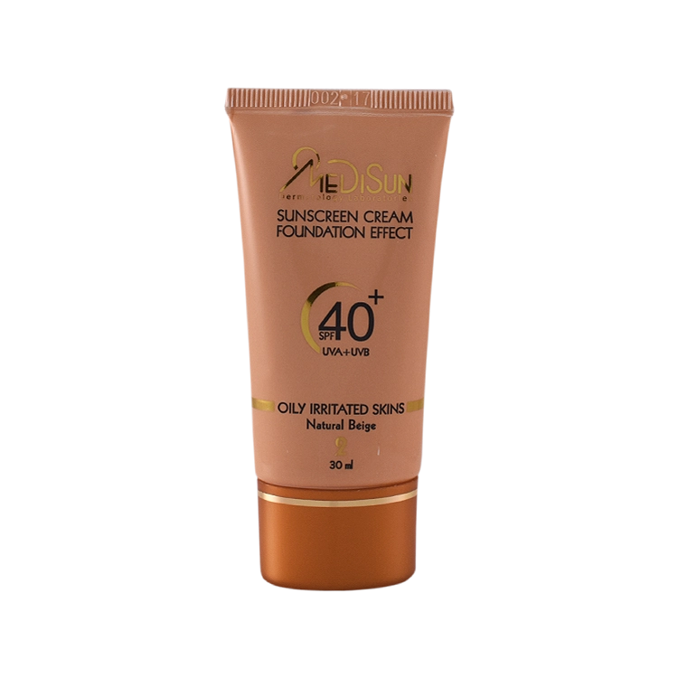 کرم ضد آفتاب بژ طبیعی پوست های چرب و حساس مدیسان SPF40 حجم 30 میلی لیتر
