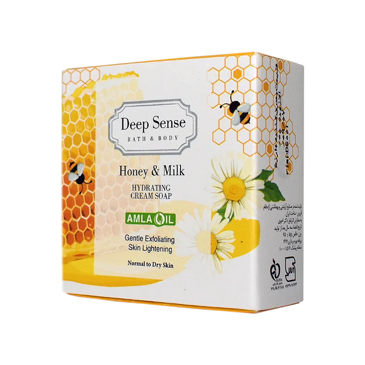 صابون پوست های خشک و معمولی شیر و عسل دیپ سنس وزن 75 گرم