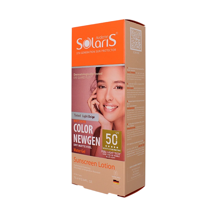 قیمت لوسیون ضد آفتاب بژ روشن فاقد چربی کالر نیوژن آردن سولاریس SPF50 حجم 75 میلی لیتر