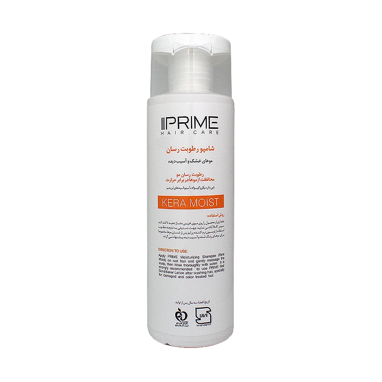 خرید شامپو رطوبت رسان موهای خشک و آسیب دیده پرایم مدل +R حجم 250 میلی لیتر