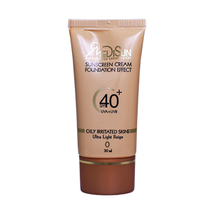 کرم ضد آفتاب بژ خیلی روشن پوست های چرب و حساس مدیسان SPF40 حجم 30 میلی لیتر
