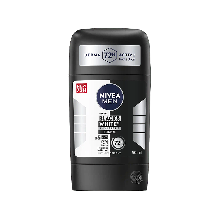 استیک صابونی ضد تعریق مردانه نیوآ مدل Invisible Black and White Original حجم 50 میلی لیتر