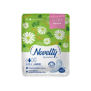 نوار بهداشتی بالدار پنبه ای ناولتی مدل Ultra سایز بزرگ بسته 8 عددی