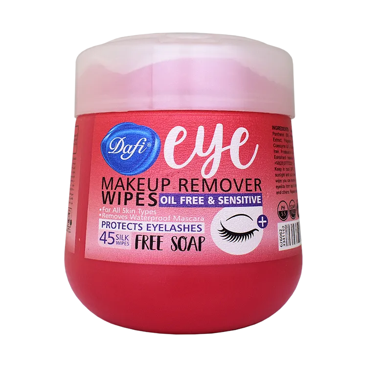 دستمال مرطوب پاک کننده آرایش دور چشم دافی بسته 45 عددی