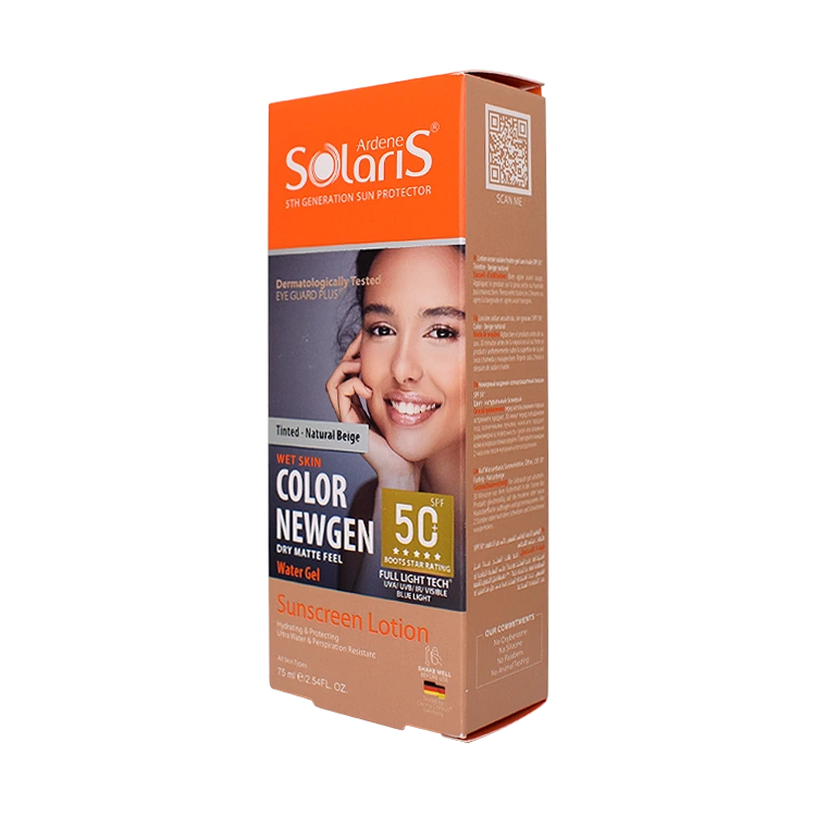 قیمت لوسیون ضد آفتاب بژ طبیعی فاقد چربی کالر نیوژن آردن سولاریس SPF50 حجم 75 میلی لیتر