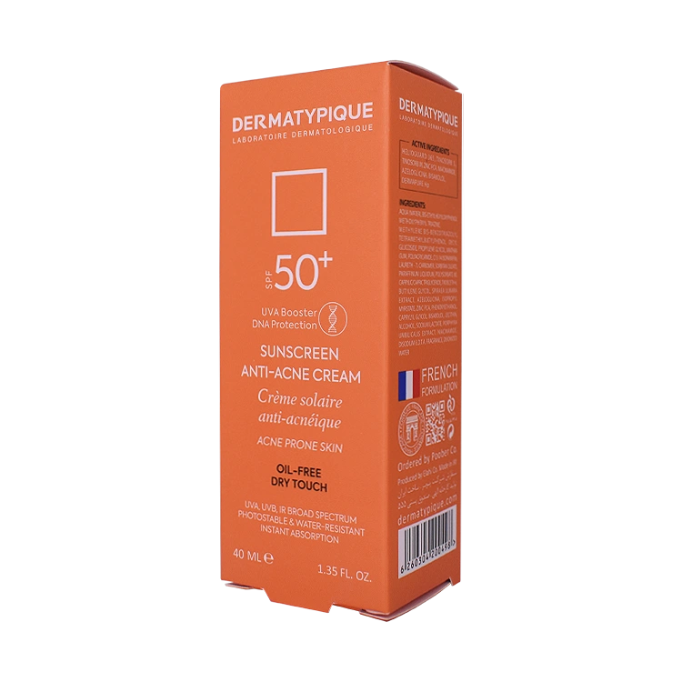 قیمت کرم ضد آفتاب بی رنگ پوست های چرب و جوشدار درماتیپیک SPF50 حجم 40 میلی لیتر