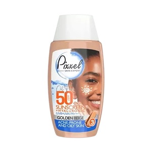 کرم ضد آفتاب بژ طلایی پوست چرب و مستعد جوش پیکسل SPF50 حجم 50 میلی لیتر