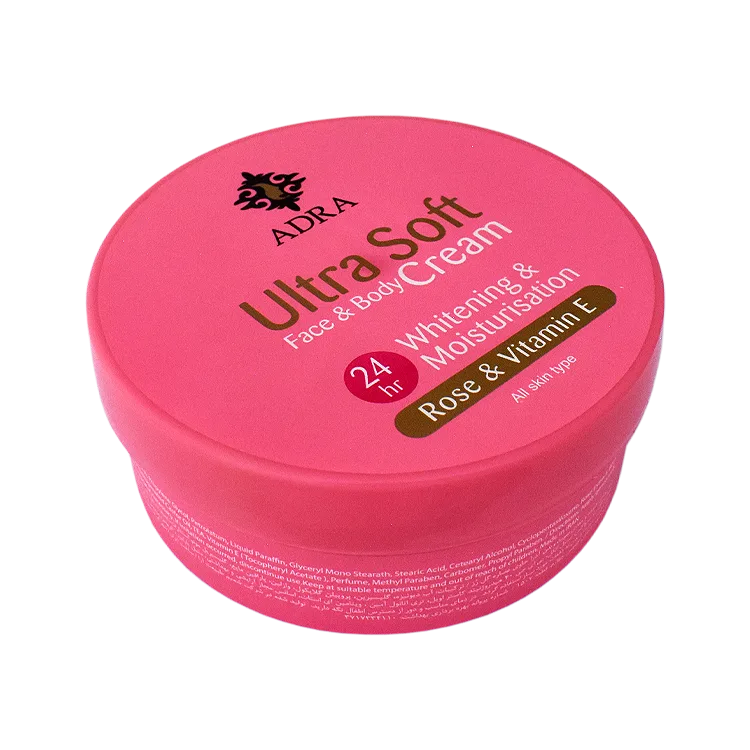 کرم روشن کننده و مغذی کننده کاسه ای گل رز الترا سافت آدرا حجم 200 میلی لیتر