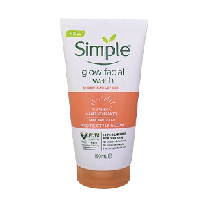 ژل شستشوی روشن کننده سیمپل مدل Glow Facial حجم 150 میلی لیتر