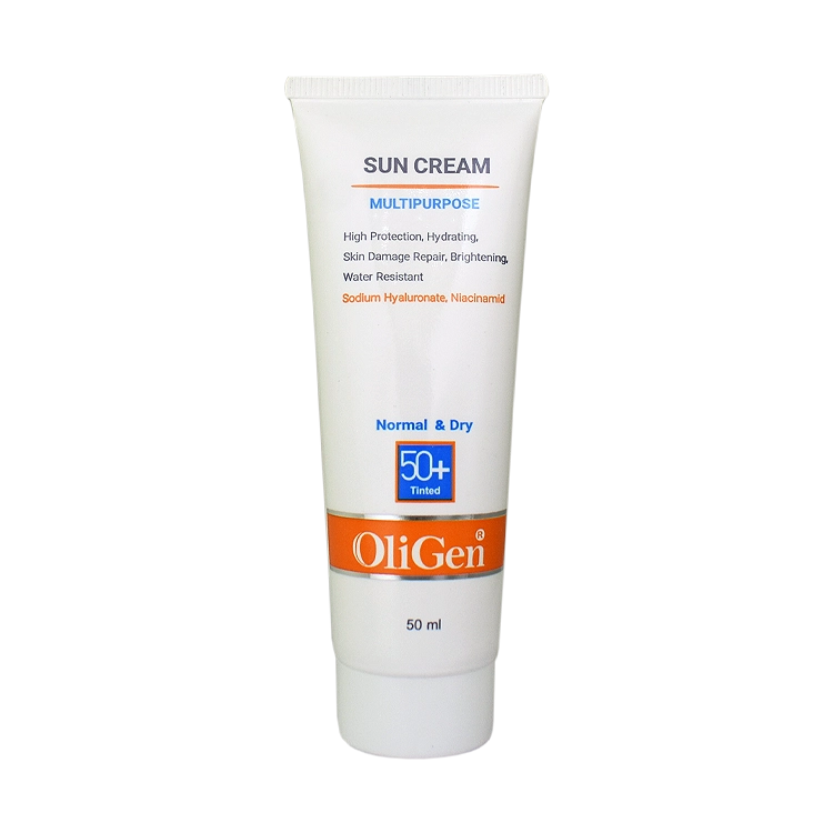 کرم ضد آفتاب رنگی روشن پوست های خشک و معمولی الی ژن SPF50 حجم 50 میلی لیتر