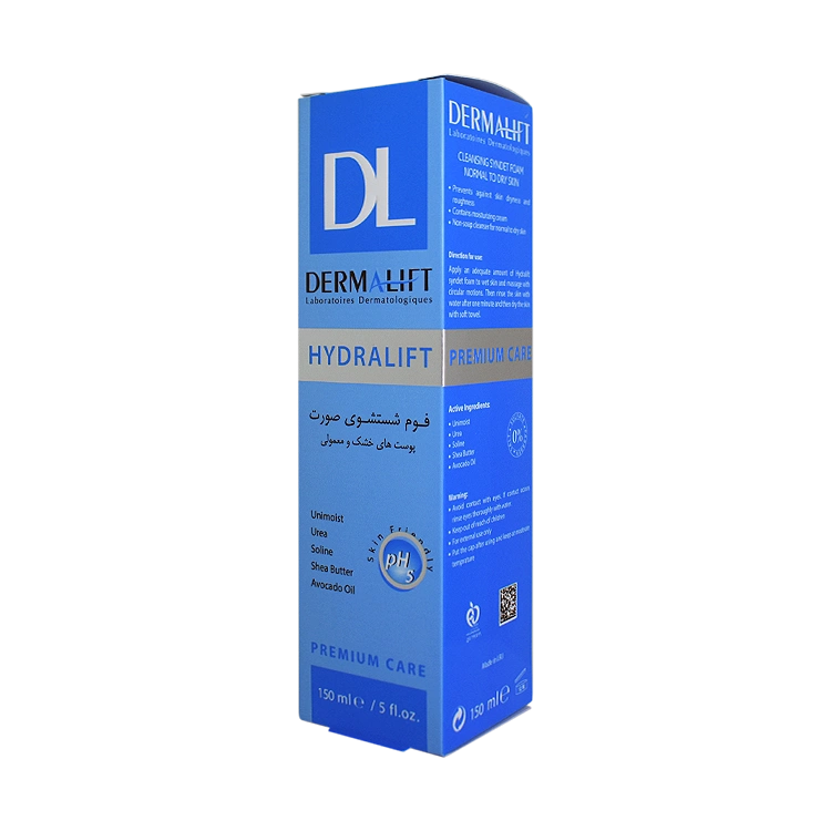 قیمت فوم شستشوی صورت پوست های خشک و معمولی هیدرالیفت درمالیفت حجم 150 میلی لیتر