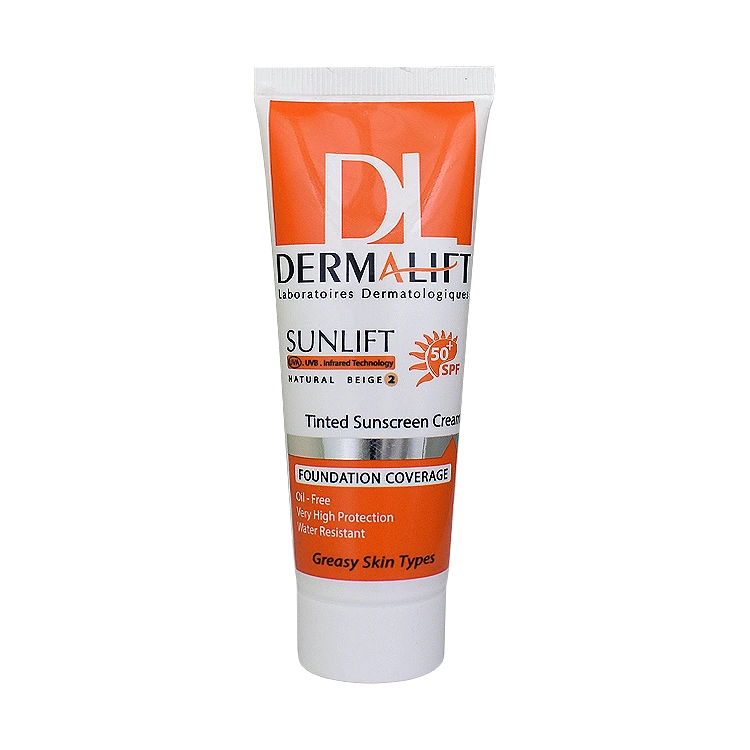 کرم ضد آفتاب بژ طبیعی پوست چرب سانلیفت درمالیفت SPF50 حجم 40 میلی لیتر