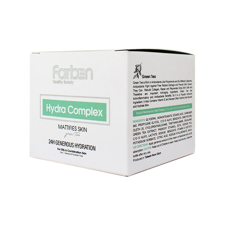 خرید کرم آبرسان صورت پوست های مختلط و چرب عصاره چای سبز فاربن حجم 50 میلی لیتر