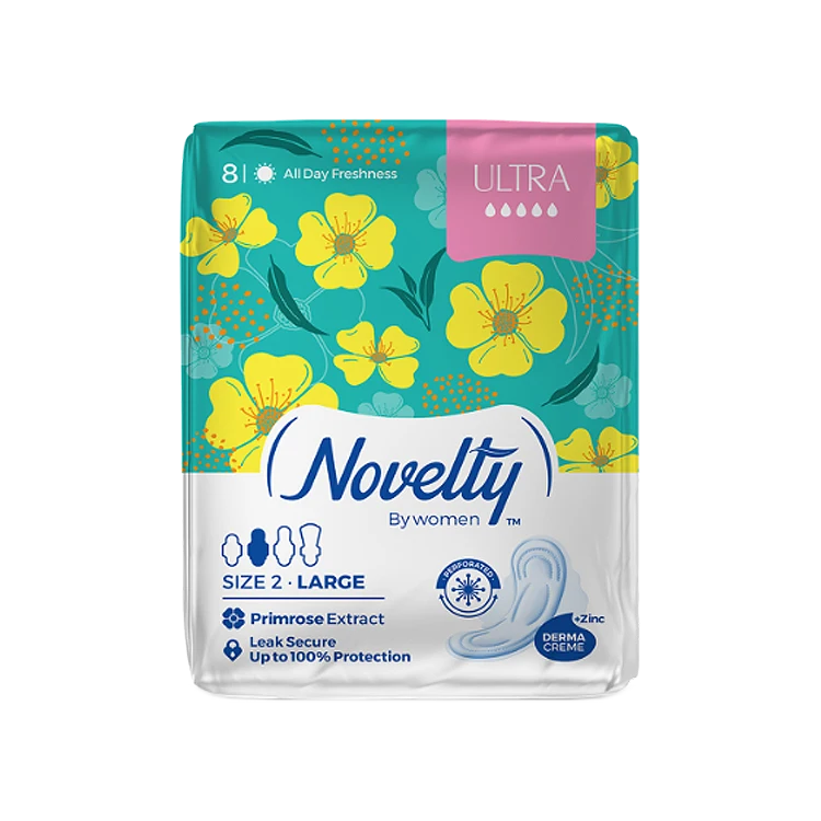 نوار بهداشتی بالدار مشبک ناولتی مدل Ultra سایز بزرگ بسته 8 عددی