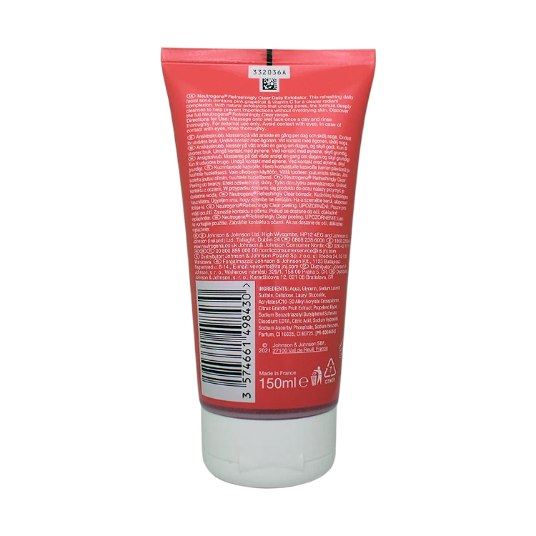 خرید اسکراب صورت روشن کننده و شفاف کننده نوتروژینا مدل Refreshingly Clear حجم 150 میلی لیتر