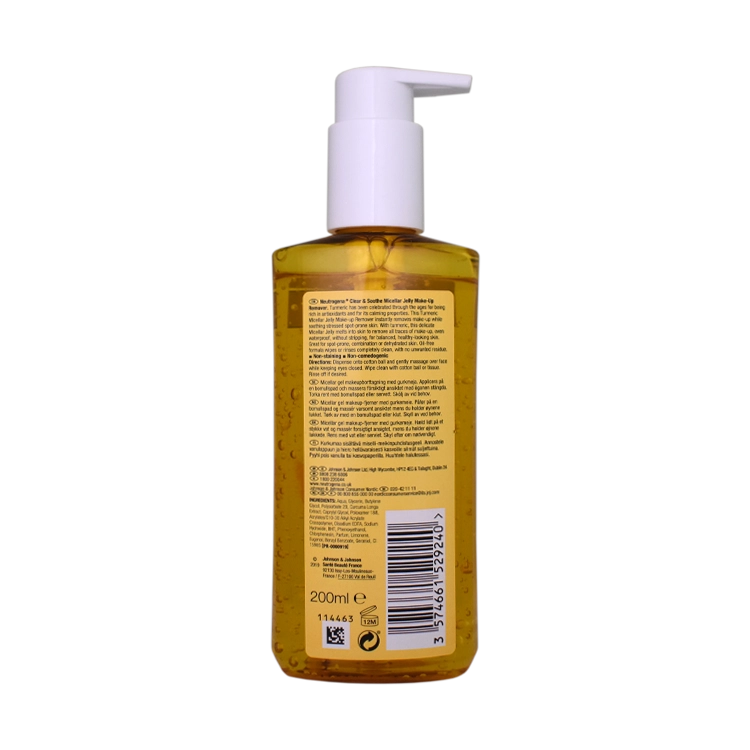 خرید ژل میسلار پاک کننده آرایش زردچوبه نوتروژینا مدل Clear & Soothe حجم 200 میلی لیتر