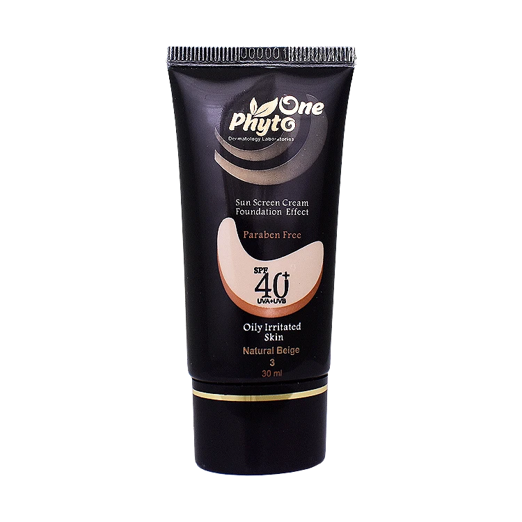 کرم ضد آفتاب بژ طبیعی پوست های چرب و حساس فیتو وان SPF40 حجم 30 میلی لیتر