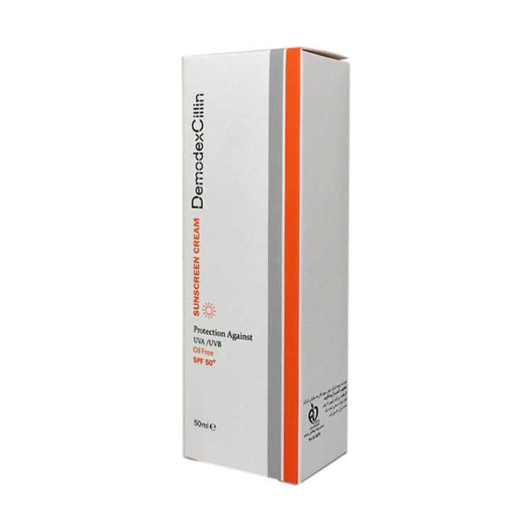 قیمت کرم ضد آفتاب بی رنگ فاقد چربی دمودکسیلین SPF50 حجم 50 میلی لیتر
