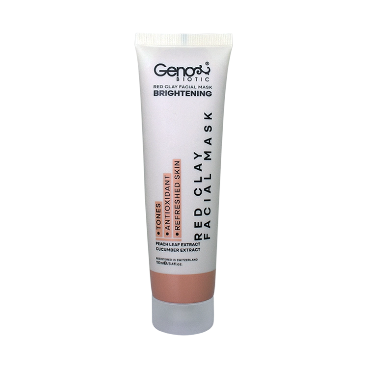 ماسک خاک رس قرمز صورت و گردن ژنوبایوتیک حجم 100 میلی لیتر