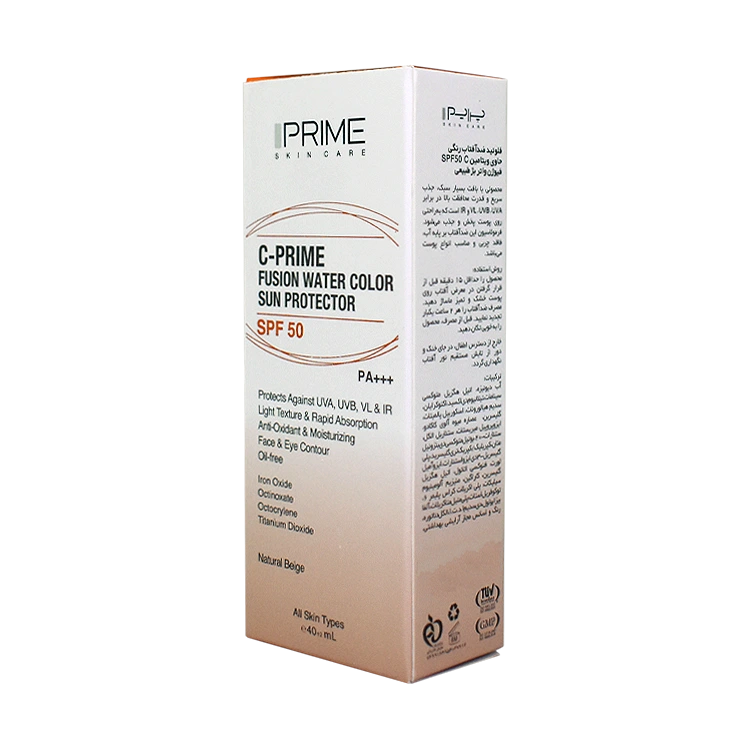 قیمت فلویید ضد آفتاب بژ طبیعی فیوژن واتر ویتامین سی پرایم SPF50 حجم 40 میلی لیتر